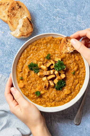 Vegetarischer Linseneintopf